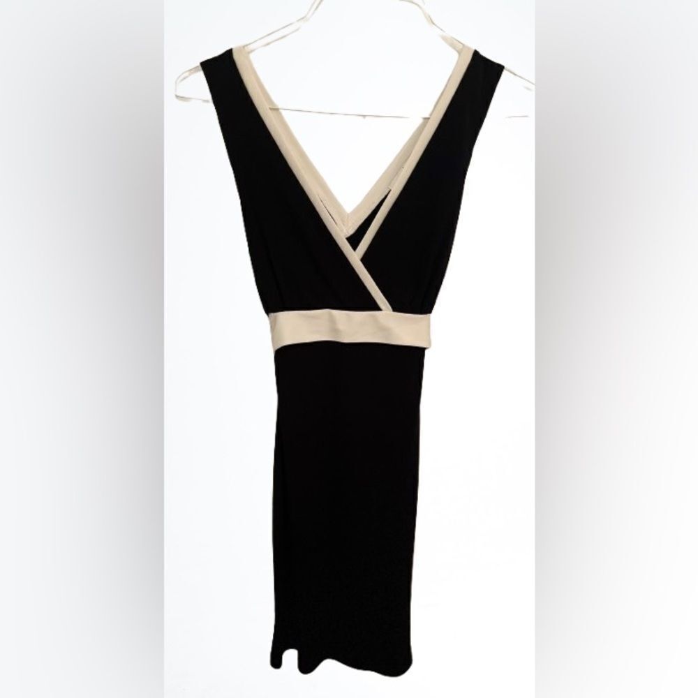 White House Black Market Black and White Sleeveless Sheath Dress